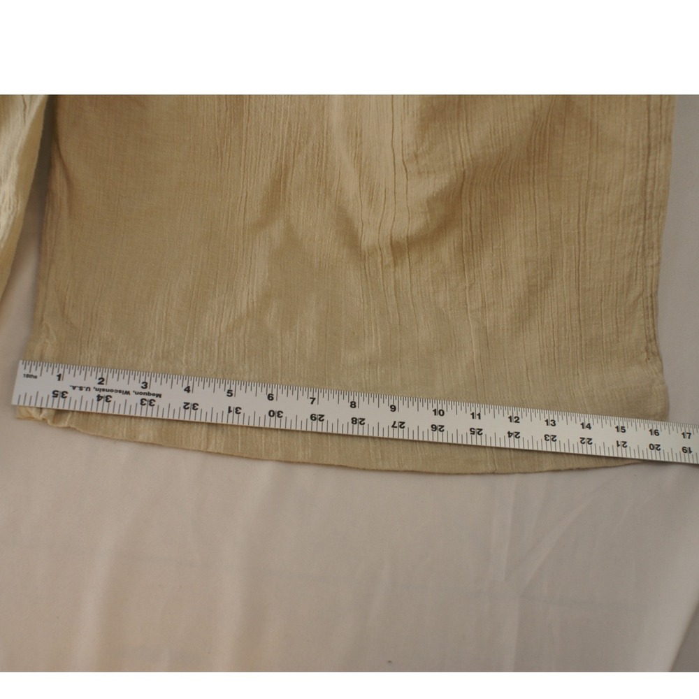 Free People Wide Leg Gauze Pants Beige Tan Crossover Waist Smocked Back Boho NEW - Picture 7 of 16